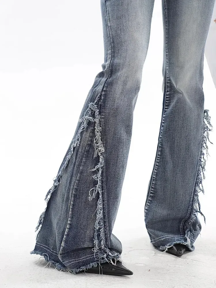 DHgate.com:Retro Y2K Flare Jeans: Slim Fit Bell Bottoms