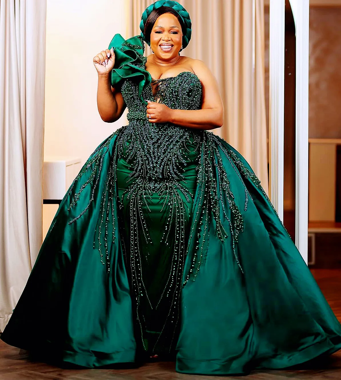 green homecoming dress plus size LaDivine 7493C Emerald Sale