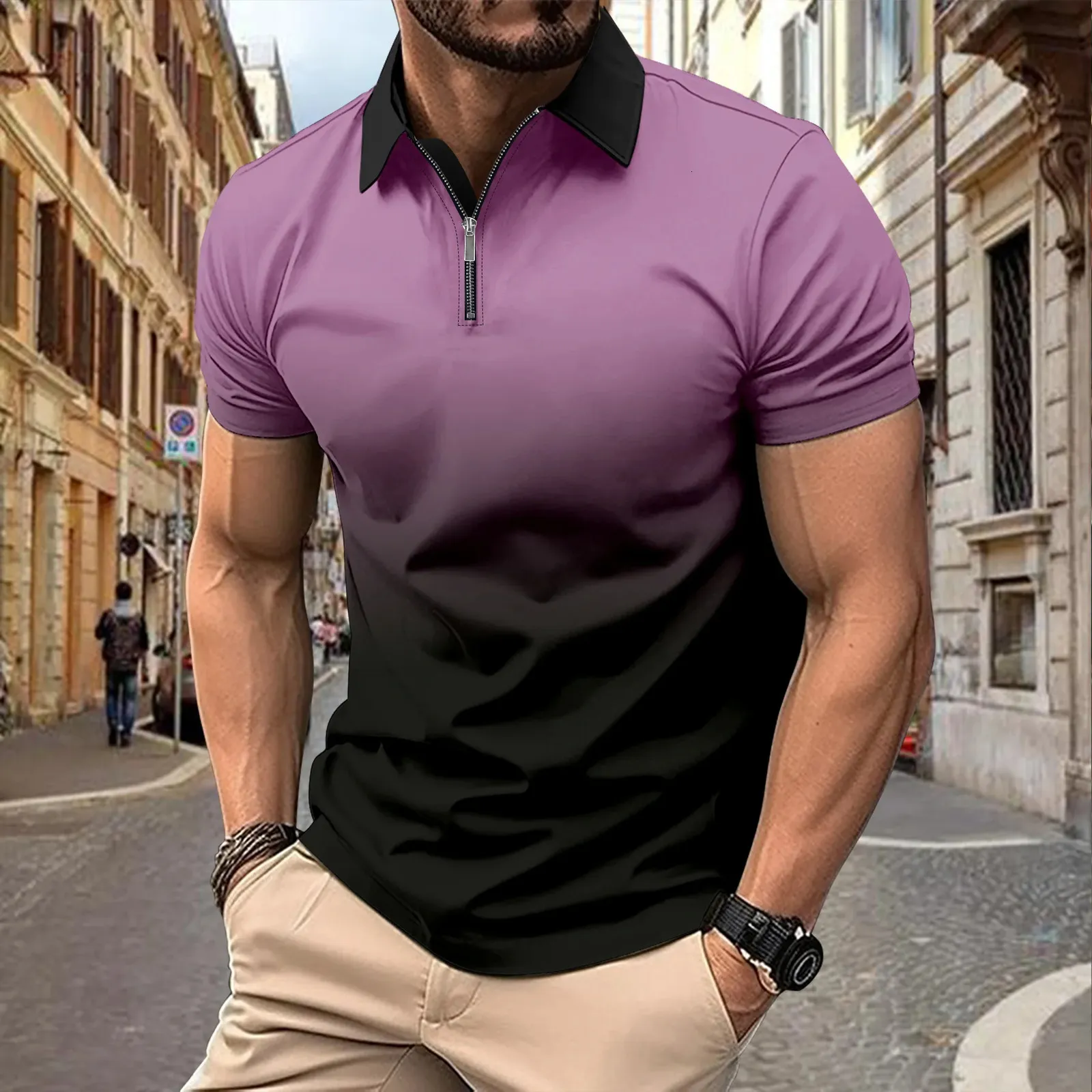 Breathable Men's Short-Sleeved polo polo shirts with