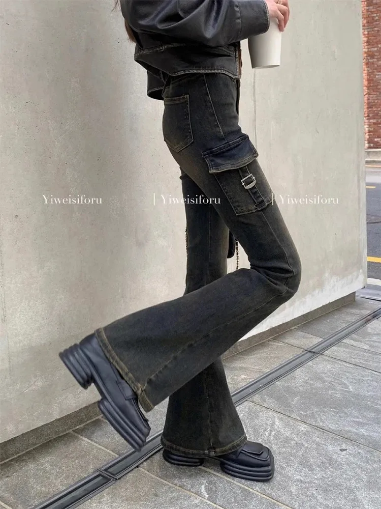 Low Rise Flare Jeans: Y2k Aesthetic Black Denim Bell Bottoms for Women Low Rise Flare Jeans: Y2k Aesthetic Black Denim Bell Bottoms for Women
