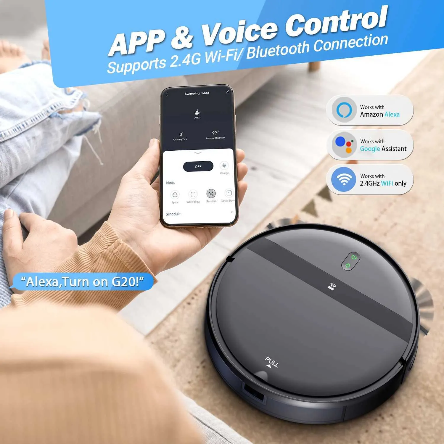 Robot Vacuum And Mop Combo,2 In 1 Mopping Robot Vacuum