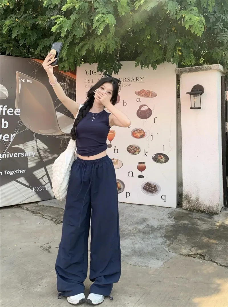 Plus Size Cropped Pants Korean East Gate Cargo Pants For Women