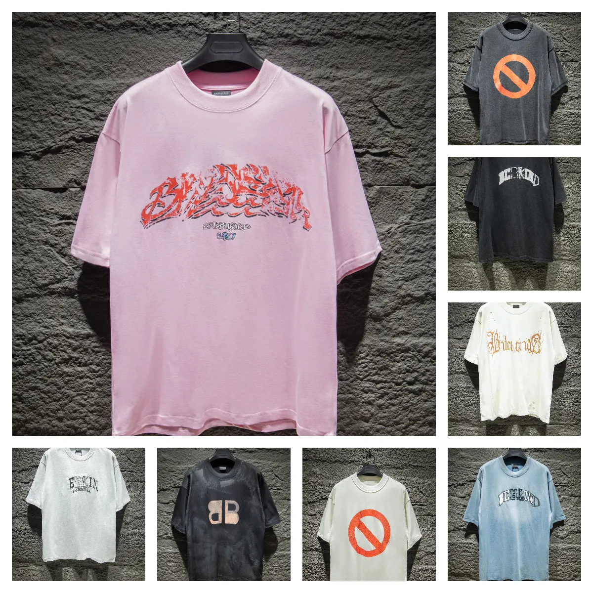 Mens Designer Cotton Vintage Rock T Shirts With Front Letter Laminated ...