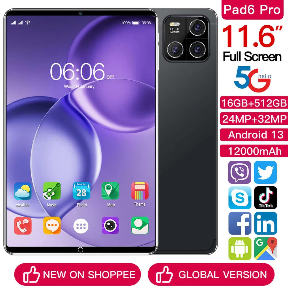 Pad6pro Android Tablet 16GB+512GB Large Screen Eye... From Luxus3c, $21 ...