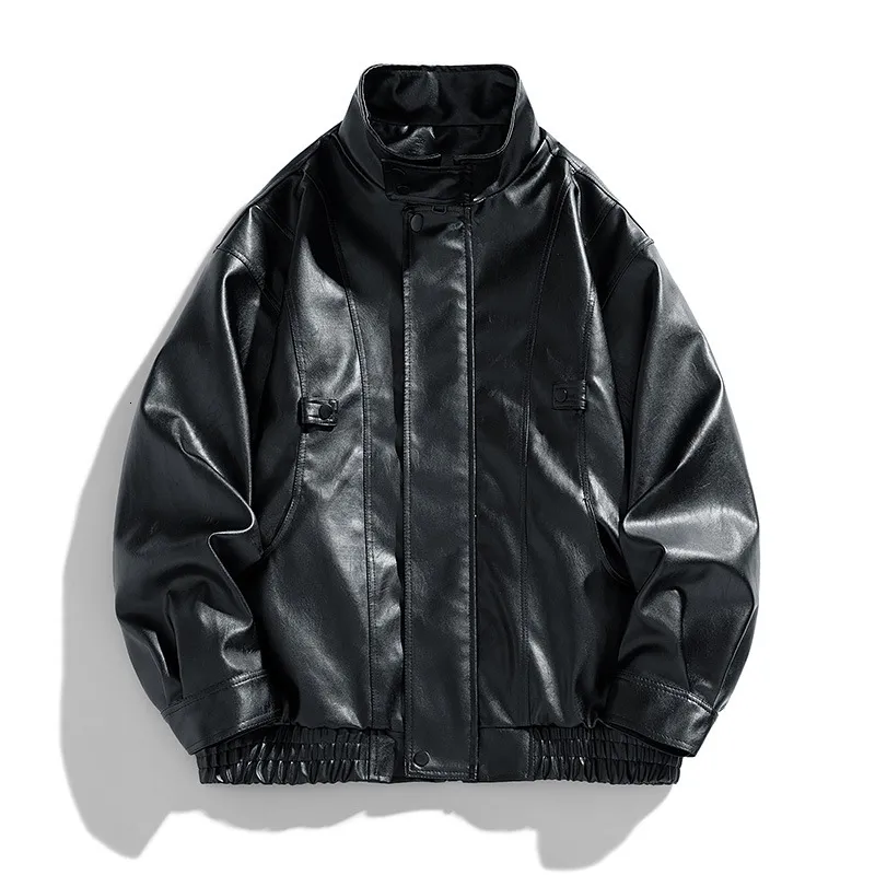 stein over sleeve fake leather jacket メンズ