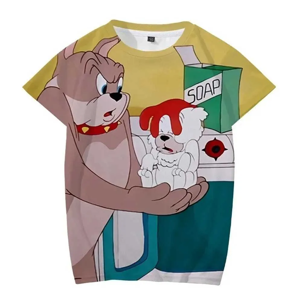 Tom and Jerry 3D Printed Cartoon shirt with t shirt for Kids