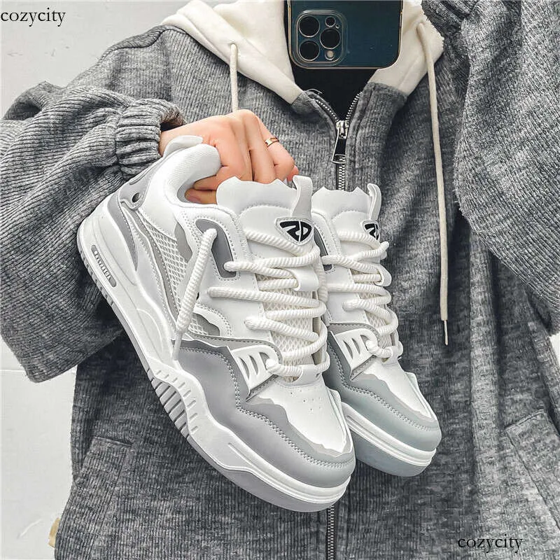 Men's Fashion Sneakers: Comfort Meets Style - Breathable Platform Shoes for Outdoor Adventures