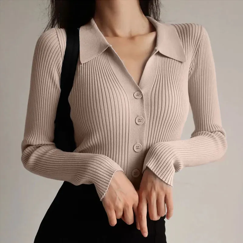 MEXZT Womens Knitted V Neck Cardigans Slim Fit From Eshinestore