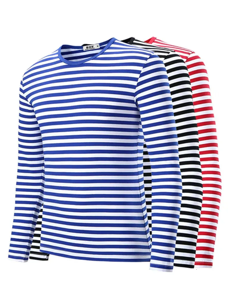 【HI FI FNK】Tate Embo Striped Longsleeve Ultra-Thin Striped Cotton tight shirt for Women and Men