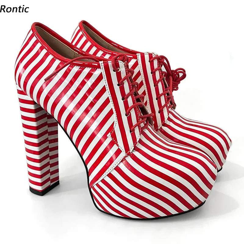 High Quality Women Platform Pumps Sexy Chunky Heels Round Toes