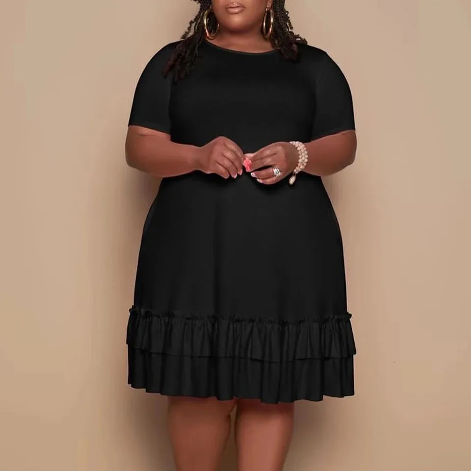 Summer Casual Loose Fit t shirt Dress for Women - Plus Size, Short Sleeved, Korean Style Summer Casual Loose Fit t shirt Dress for Women - Plus Size, Short Sleeved, Korean Style