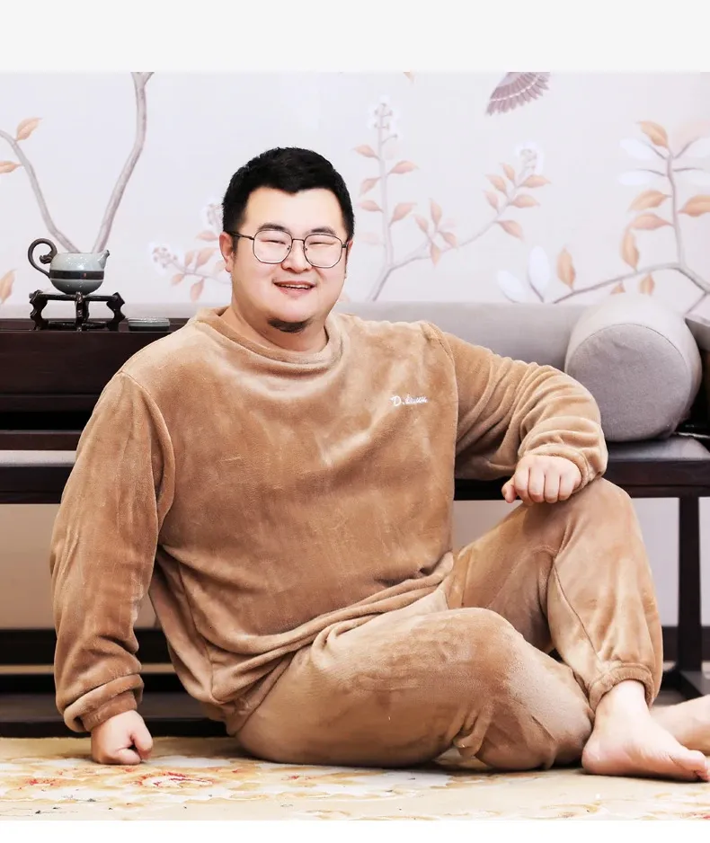 Men's 5XL Winter Flannel pyjama set - Thick, Warm, and