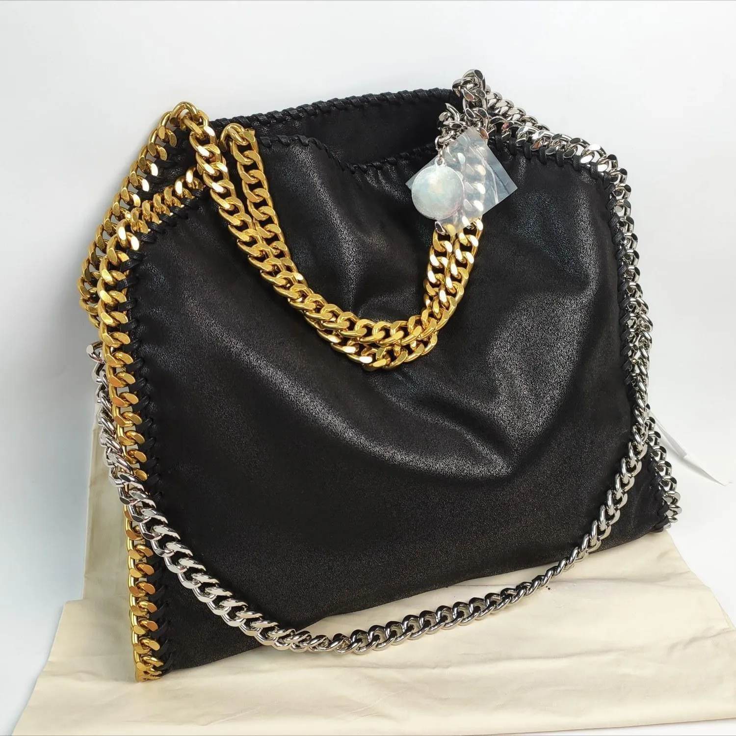 Rousaly Bar Detail Large Tote Bag Black
