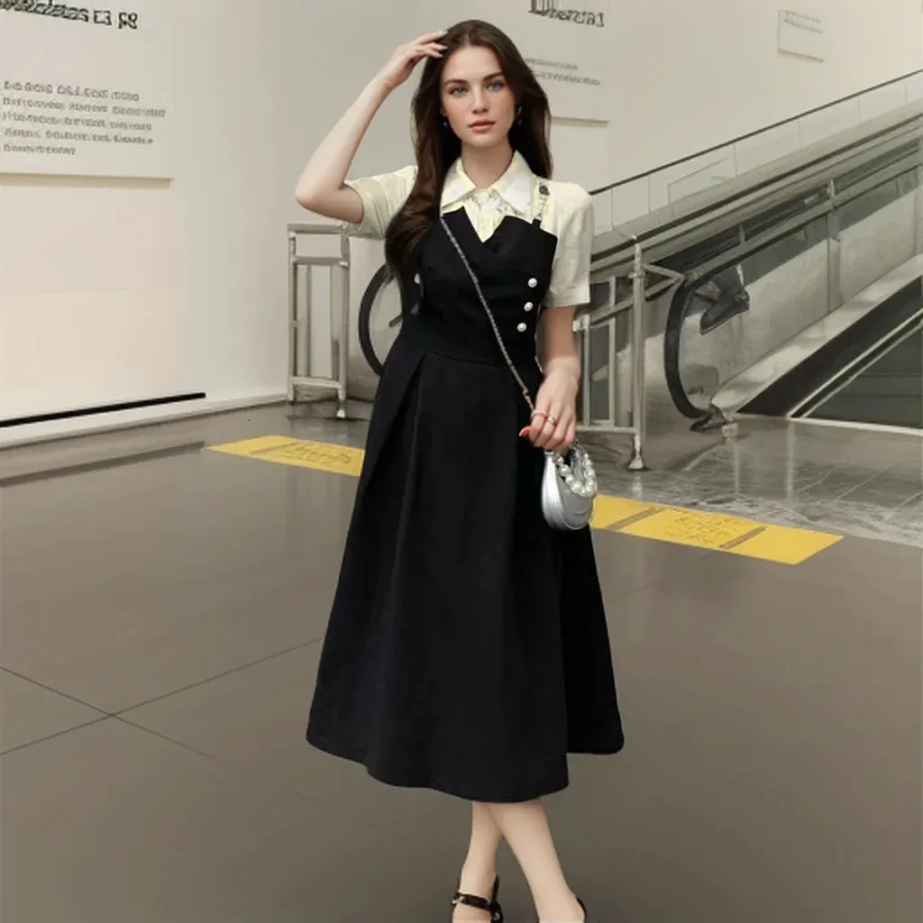 Sweet and Oversized Plus Size princess dress - 6XL, 150KG, Solid Color, Casual Summer Wear