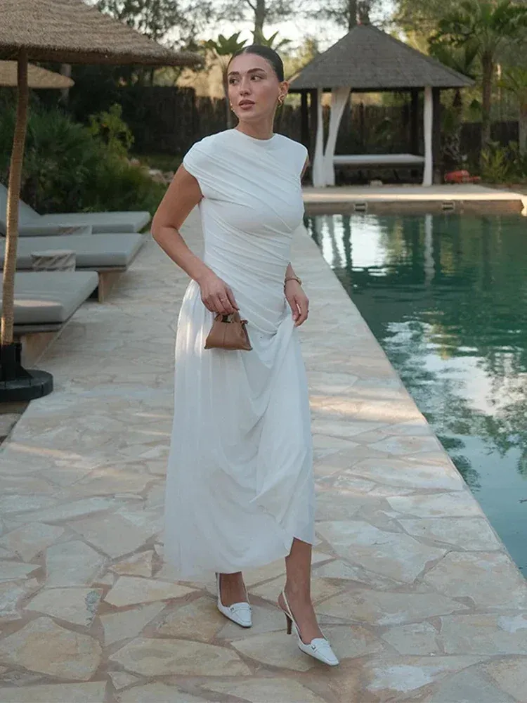 plus size asymmetrical maxi dress Plus Size Melanie Asymmetric Maxi Dress main image 1