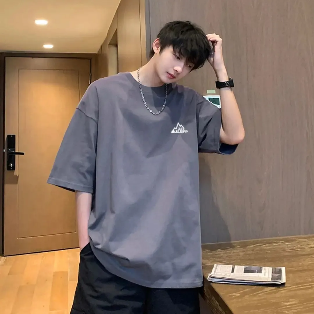 Summer T-shirt print oversized couple loose casual breathable