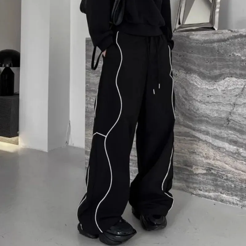 Mens Straight Trousers: Casual Wide Leg Pants, Loose Fit, Plus