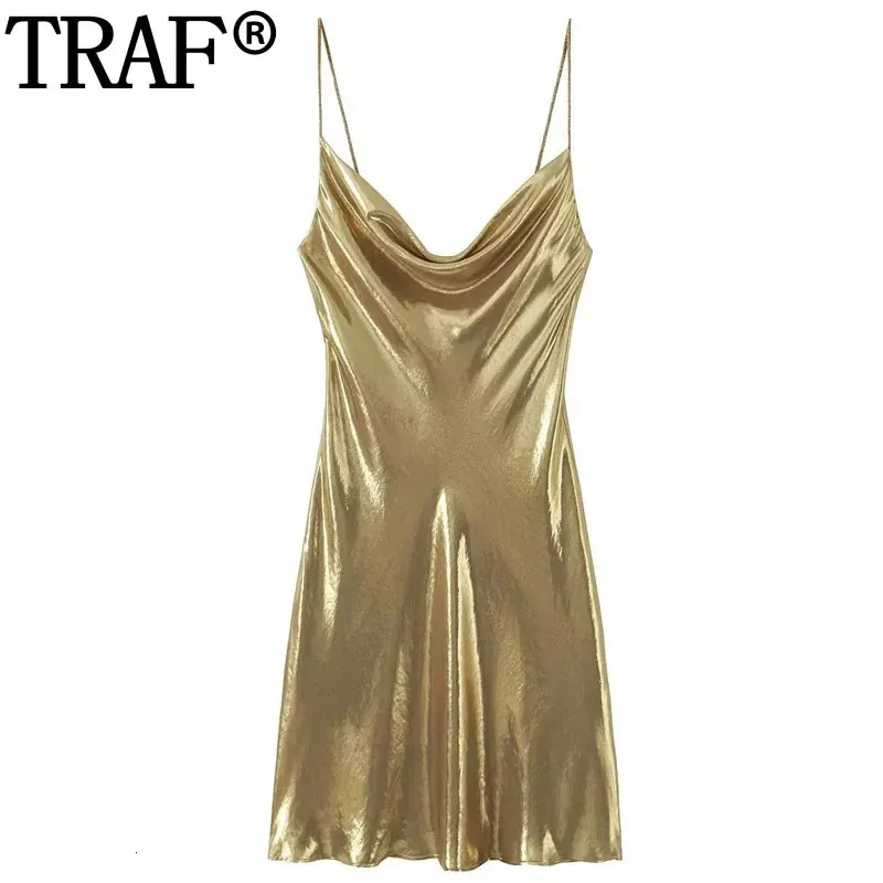 slim fit dress slacks Two Piece Gold Prom Dress V-Neck Satin Beading Evening Dress PSK158 US6 / Gold main image 1