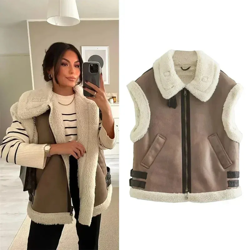 Gilet Femme Fausse Fourrure Sans Manches – Cardigan Chaud D'hiver, Style Oversize Ou Ajusté