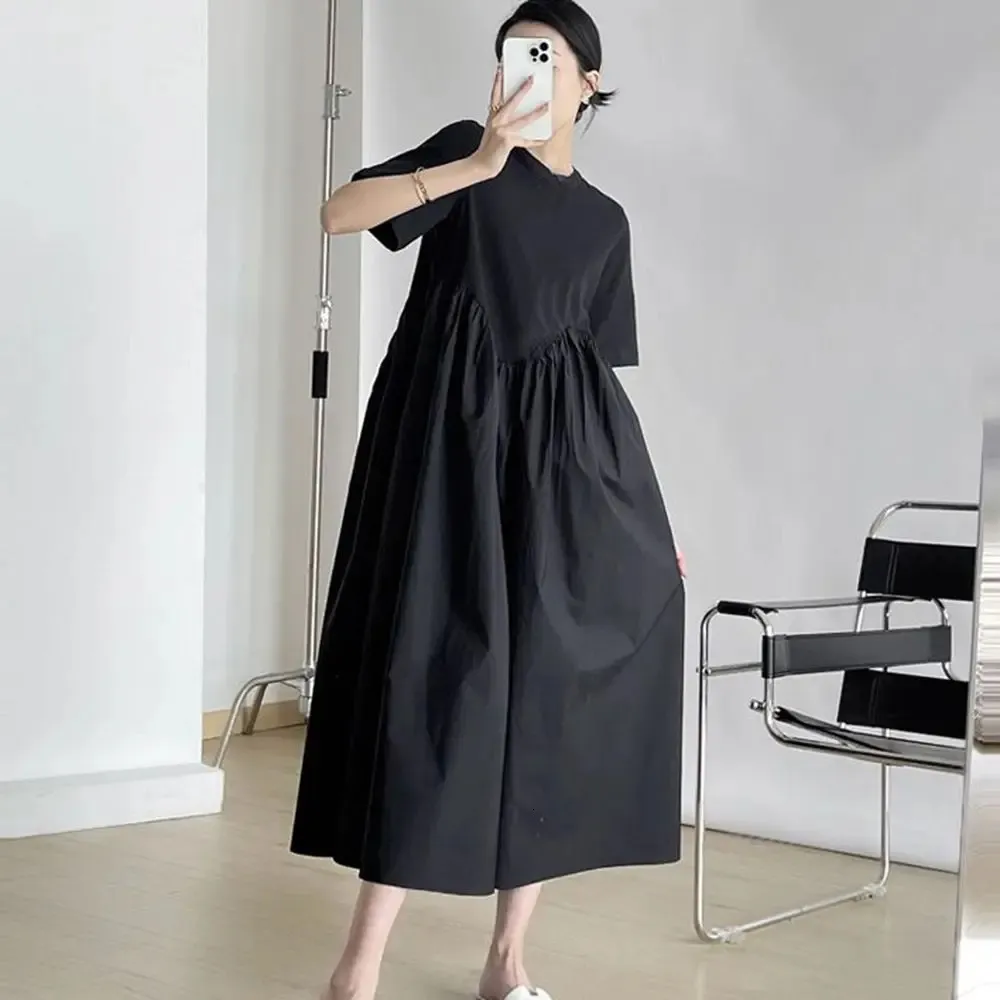 Plus Size Lightweight Summer Midi Dress, Black & Gray | DHgate Plus Size Lightweight Summer Midi Dress, Black & Gray | DHgate