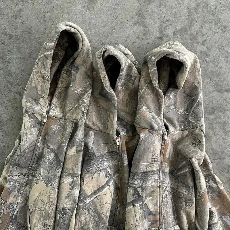 High Street Y2K Camouflage Zipper comfort hoodie for Men