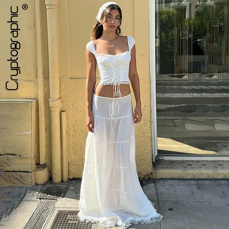 green emerald velvet dress Long Two-Piece Dress with Beaded Crop Top by Poly USA 7926 2XL / Navy main image 1