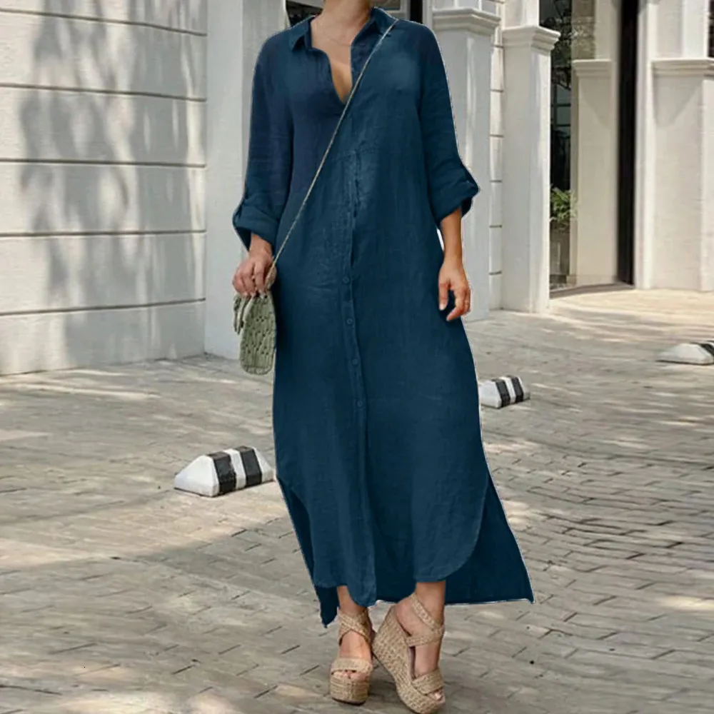 chinese dress ladies HXHYQKP Casual Linen Dresses for Women Fall Wedding Guest Dress Long Sleeve  Elegant Flowy Plus Size 3/4 Sleeve Maxi Dress at Amazon Women's Clothing  store main image 0