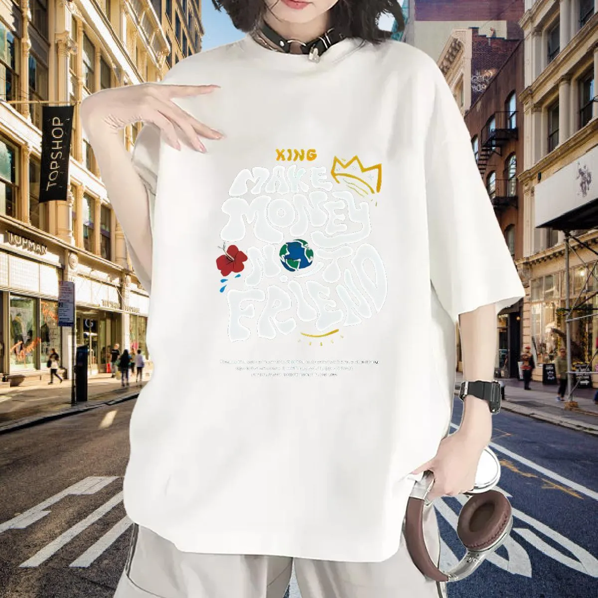 Oversized Graphic Tee: Premium 230g Cotton, Breathable Designer T