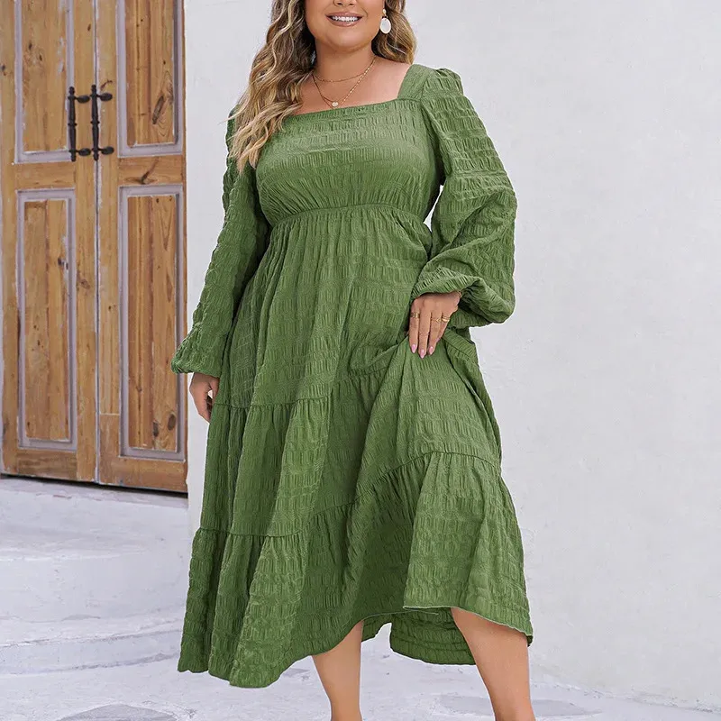 Plus Size Long Sleeve Green Oversized Dress Mid Calf Length Casual Linen Blend from Dhgate Women's Plus Size T-Shirt - price 68.28 Plus Size Long Sleeve Green Oversized Dress Mid Calf Length Casual Linen Blend from Dhgate Women's Plus Size T-Shirt - price 68.28