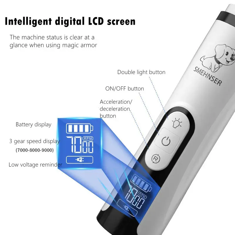 DHgate USB Rechargeable Pet Nail Grinder Quiet Electric Nail Trimmer for Cats Dogs Pet Supplies