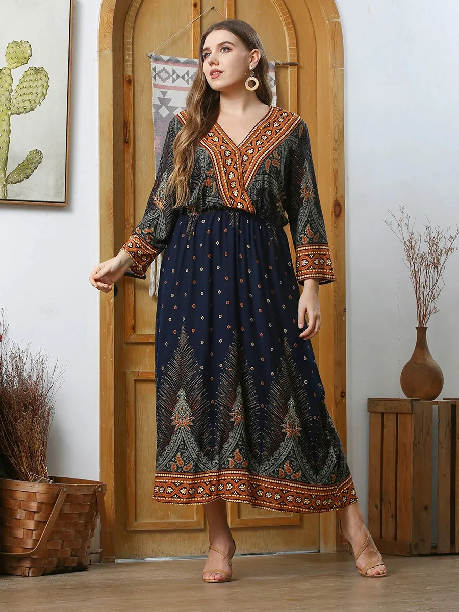Plus Size Summer Dress Woman V Neck Short Batwing Sleeve Linen Blend Vintage Geometric Pattern Long Dress from Dhgate Women's Plus Size T-Shirt - price 43.67 Plus Size Summer Dress Woman V Neck Short Batwing Sleeve Linen Blend Vintage Geometric Pattern Long Dress from Dhgate Women's Plus Size T-Shirt - price 43.67