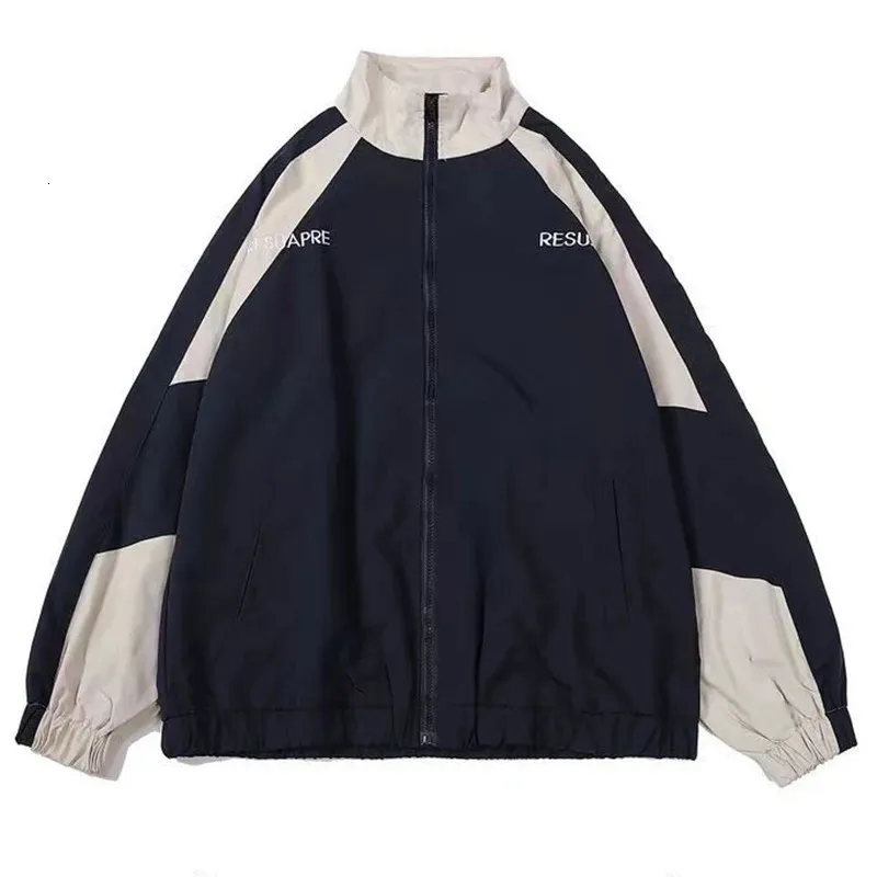 Streetwear Varsity Jacket - Hip Hop Patchwork Windbreaker