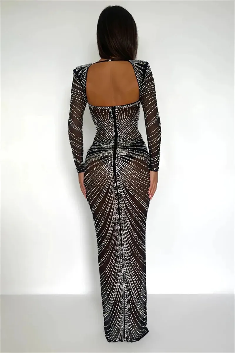 Glitter Mesh See Through Party Maxi Dress for Women Floor-Length Chiffon  Bodycon with Zipper Closure from Dhgate Urban Sexy Dresses - price 82.9