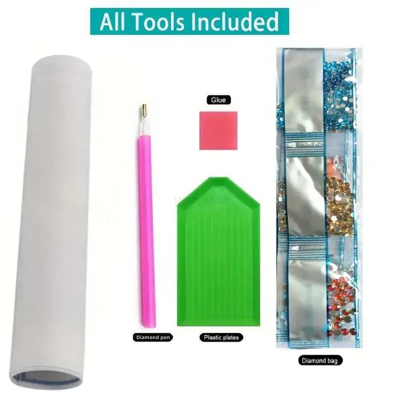 Kit Diamond Painting 5D Fai Da Te – Gatto Colorato Con Libellule, Tela 30x50 Cm, Strass Rotondi - 2