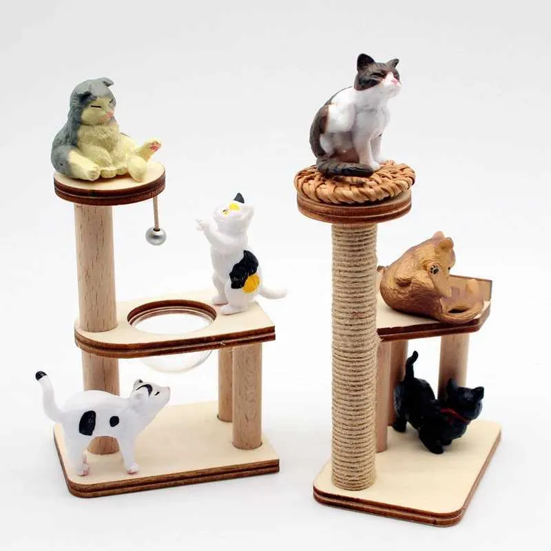 Miniature Wooden Cat Tree Tower for Dollhouse Adorable Decor Photo  Props! Shop Now for Premium Quality!