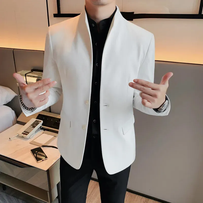 Men's Blazer Single Breasted Slim Fit Stand Collar Formal Suit Jacket Acetate 4XLM from Dhgate Men's Suits & Blazers - price 109.5 Men's Blazer Single Breasted Slim Fit Stand Collar Formal Suit Jacket Acetate 4XLM from Dhgate Men's Suits & Blazers - price 109.5