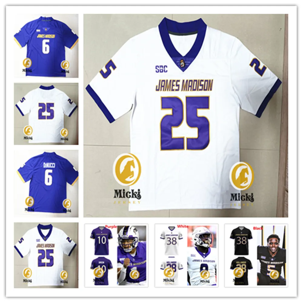 JMU Dukes Football Jersey: Green, DiNucci, Morris, Barnett III