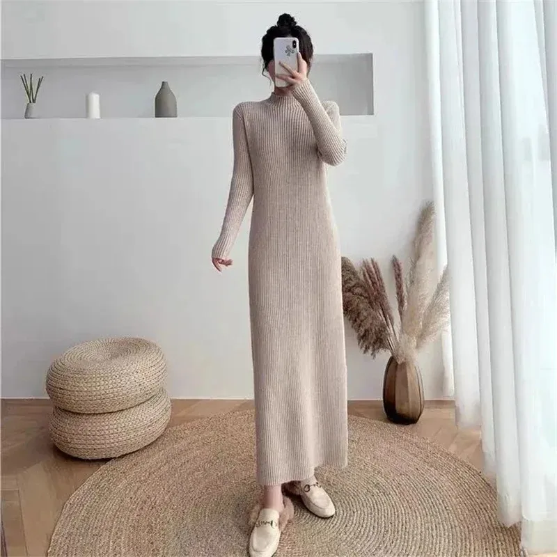 Fall Winter Half Turtleneck Maxi Sweater Dress Women... From Charm_clothes,  $28.72 | DHgate.Com