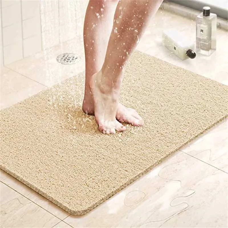 Tapis De Douche D'angle En Luffa - Antidérapant, Drainage Intégré, Pour Cabine Quadrant Tapis Confortable Massage Pieds