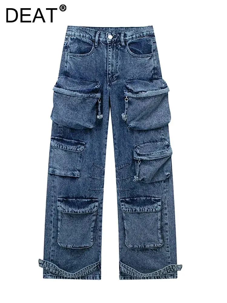 【U LAN】24SS★ [U-DENIM/Plan PD] Summer Wide Cargo Denim PT Wide leg cargo jeans - Plan C