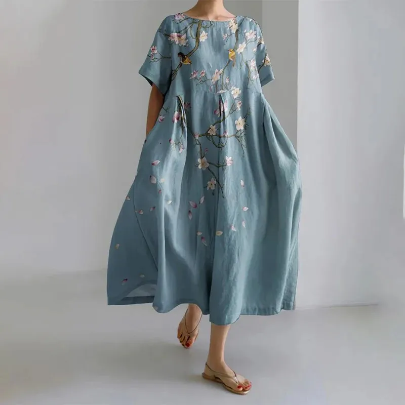 slim fit dress slacks Loose Linen Dress with Pockets Maira main image 0