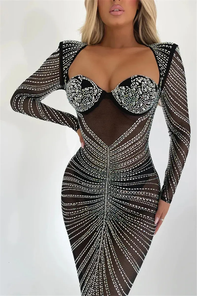 Glitter Mesh See Through Party Maxi Dress for Women Floor-Length Chiffon  Bodycon with Zipper Closure from Dhgate Urban Sexy Dresses - price 82.9