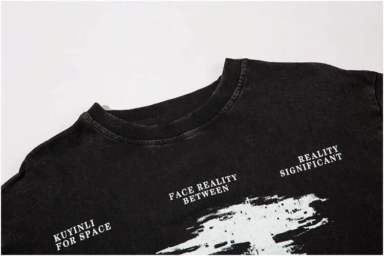 DHgate.com:Shadow Graphic Harajuku Black Cotton Oversized T
