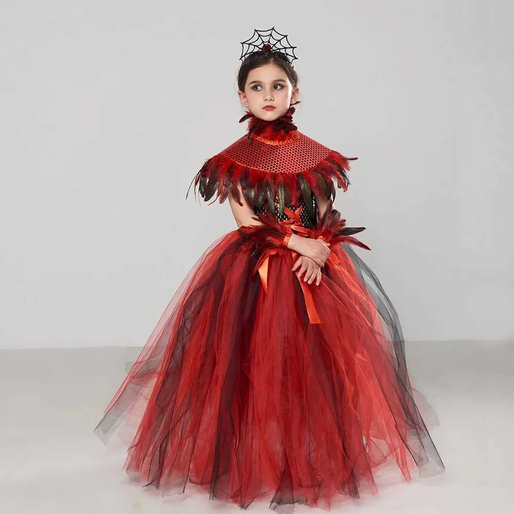 Halloween Costume Dress for Girls Shoulderless Spider Web Red Dress for  Carnival and Role-Playing from Dhgate Cosplay - price 11.5