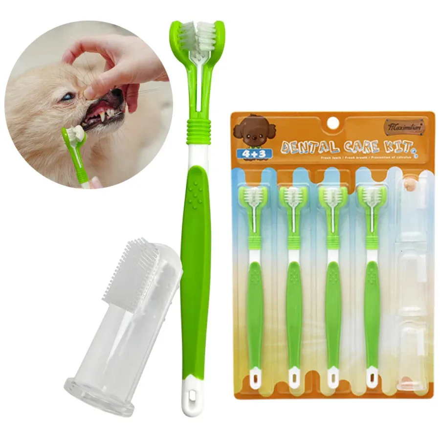 Dog Toothbrush For Small Dogs Dog Toothbrush,2 Triple Head Pet