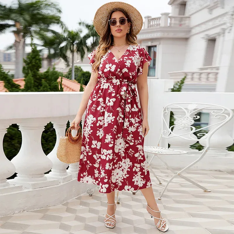 open lace back dress A Winter Romance Plus-Size Tiered Maxi Dress 3X