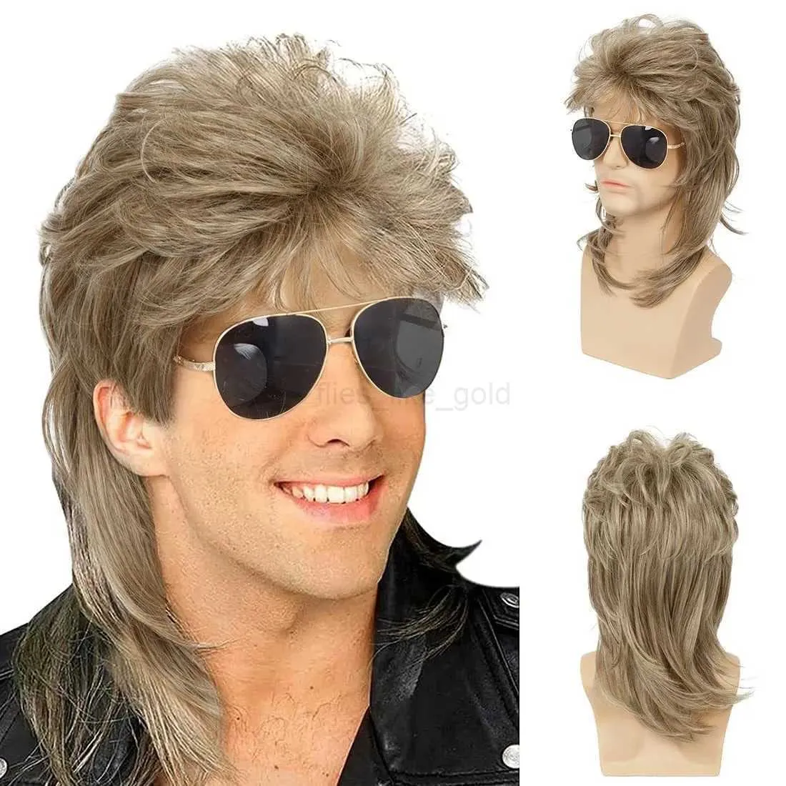 Blonde Synthetische Perücke Mullet: Curly Frisur Für Männer, Disco Party  Der 80er Jahre, Hitzebeständige Kostümperücke Von 10,27 € | DHgate, image size:1100x1100