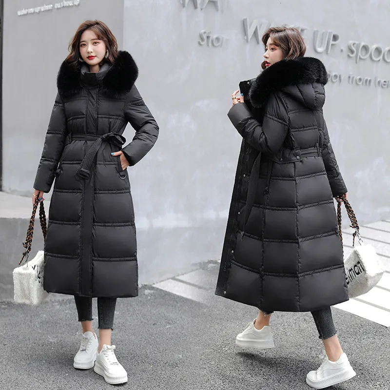ジャケット・アウター Big Collar Belted Maxi Coat Belt Winter Coat: Elegant Womens Long Belted Coat With Faux