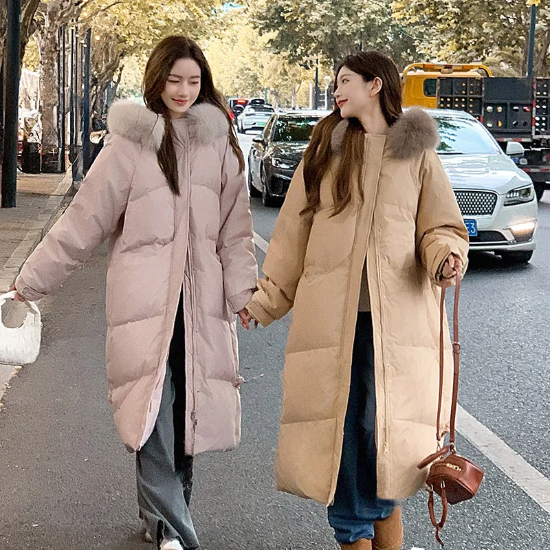 Èaphi ベージュ big collar middle coat コート Long coat with zipper closure and hooded collar, medium length
