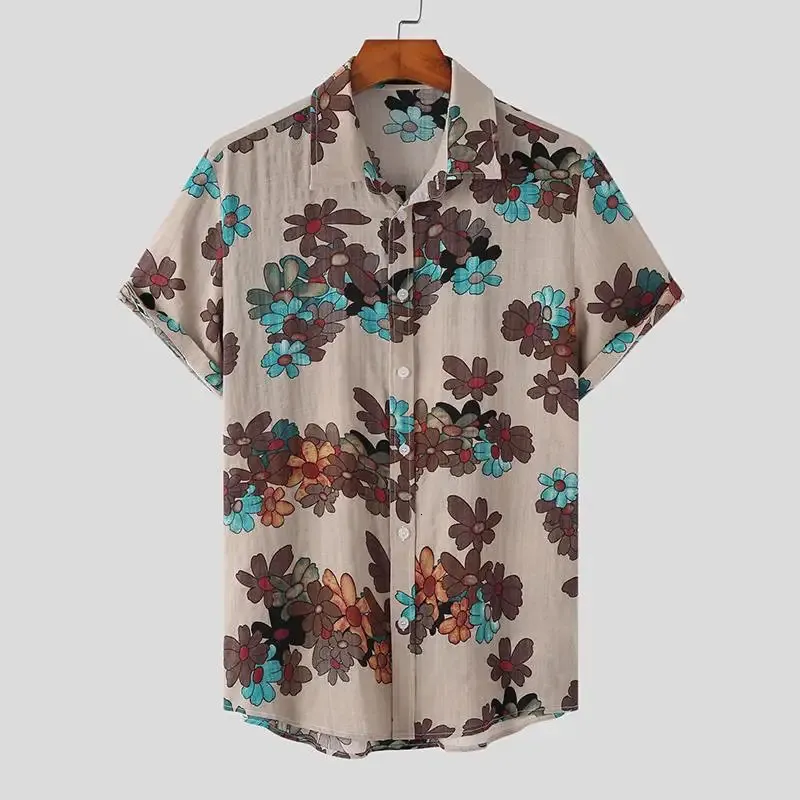 トップス UNUSED print short sleeve shirt Mens Short Sleeve Floral Shirt: Stylish Casual Streetwear S